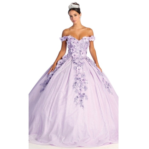 Lilac Glitter Ball Gown - Picture 1 of 2